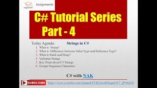 Part   4  String Type in C#, Mutable, Immutable Concepts, Stack and Heap, Reference vs Value  Types,