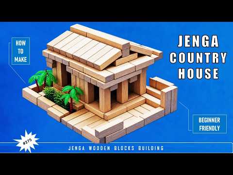 How to Build a Mini Country House Using Wooden Blocks 🏡 (Jenga House Video) | Jenga Tutorial #275