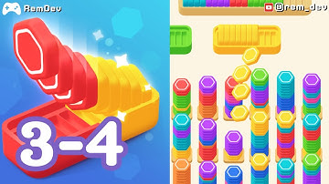 Sort Colorful Pencils: Pencil Stack Color Sort Level 3 & 4 Gameplay