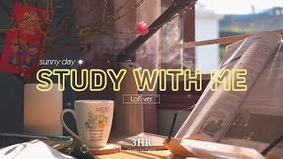 3HOUR STUDY WITH ME | Relaxing LoFi | Pomodoro 50/10 | Sunny Day  Spring 2024