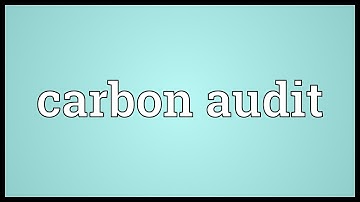Carbon audit Meaning