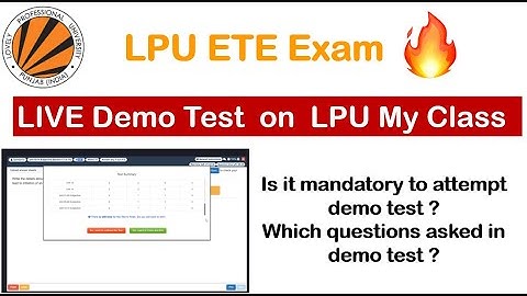 LPU Exams LIVE  DEMO TEST 🔥Demo test is mandatory ?|| #lovelyprofessionaluniversity #lpu #lpuonline