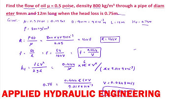 Applied Hydraulic Engineering Numerical | flow of oil | velocity | GATE Solved Problems | hydraulics