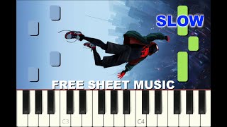 SLOW piano tutorial "AM I DREAMING" from Spider-Man: Across the Spider-Verse, free sheet music (pdf)