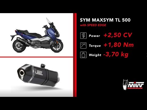 MIVV SPEED EDGE STAINLESS STEEL COMPLETE EXHAUST SYM MAXSYM TL 500 2020 video