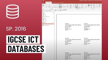 IGCSE ICT Access Databases Practical Exam Task - Specimen 2016 | Paper 2 (0417)