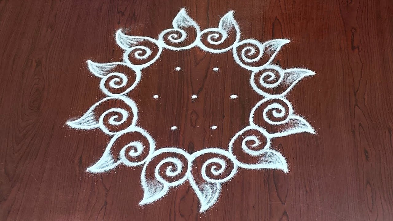 Beautiful Navaratri special shanku muggulu|Dussehra rangoli |easy pandaga muggulu|#Rang Kaa Rangoli