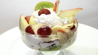 طريقة عمل سلطة الفواكه بالكريمة و الشربات - Fruit Salad