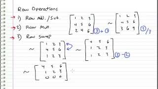 Linear Algebra - 5 - Elementary Row Operations