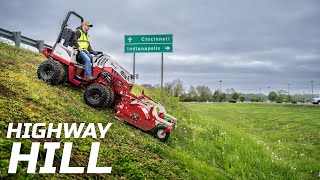 STEEP Hill  Highway Roadside Flail Mowing