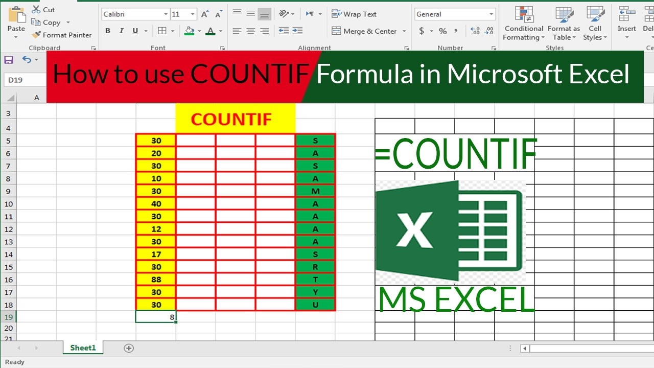 How to use the COUNTIFS function in Excel With one click - YouTube