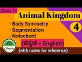 (in Kannada) Class 11 - Animal Kingdom -  Part 4 - Body symmetry, Segmentation and Notochord