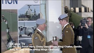 Prince Harry, Chelsy Davy, Charles, Camilla,Army Air Corp Wings Ceremony.