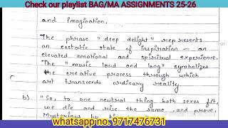 BEGE 143 Solved assignment 2025-2026 | BEGE 143 Solved handwritten assignment in English 2025-26 
