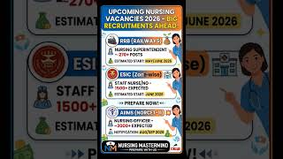 upcoming nursing vacancy 2026 | #nurse #nursing #job #rrb #norcet #gnm #bscnursing #exam #result