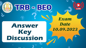 TRB BEO Exam 2023: Answer Key Discussion Exam