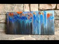 Blue cell activator fluid art swiping  paint pouring