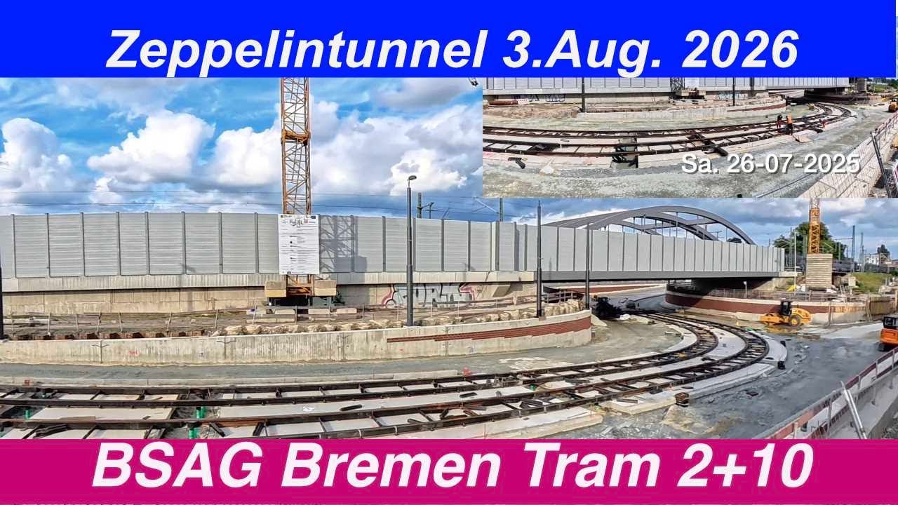 3-8-2025 Bahnunterführung Zeppelinstr.  BSAG Gleisbaustelle