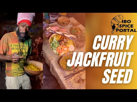Curry Jackfruit Seed with snow peas, Crush Yam, Roast Pepper