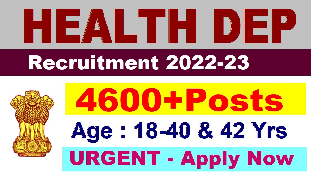 4000+ Vacancies of Health Department 2022-23 |  Latest New Recruitment 2022-23