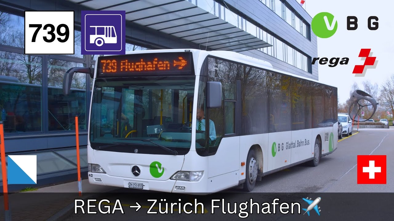 🇨🇭Cab Ride VBG Busline 739 | REGA → Zürich Flughafen✈️ [4K]