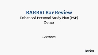 BARBRI | Personal Study Plan — Shorter Lectures