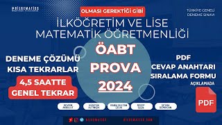 MATEMATİK ÖABT PROVA 2024 / GERÇEK BİR DENEME / TAM BİR GENEL TEKRAR / ÖSYM SİZDEN NE İSTİYORSA O