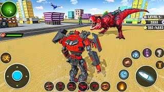 Big Dino Red Robot Transform War Jet Bike Car Super New Dinosaur Transformation - Android Gameplay screenshot 1