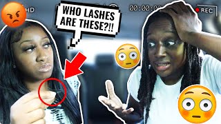 ANOTHER GIRLS LASHES IN MY CAR PRANK!! *SHE'S HEATED*