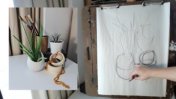 Gesture Drawing Demo - still life drawing exercise - – Loose Sketching