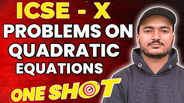 Problems on Quadratic Equations | Class 10th Math chapter 6 one shot video | R.S.Aggarwal| ICSE MATH