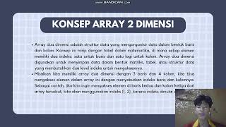 ARRAY 1 DIMENSI DAN ARRAY 2 DIMENSI