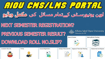 How to Download AIOU Roll No Slip from CMS|Tutor Information|Admission Form|Challan|AIOU CMS Portal
