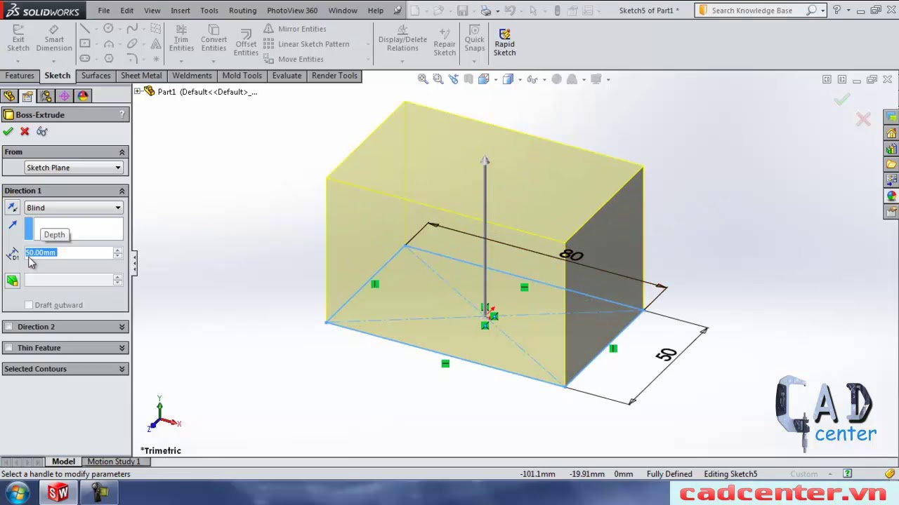 Bài 2-1 Full Các bước để tạo thành khối Extrude - SolidWorks - YouTube