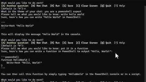PowerShell Conversational GPT