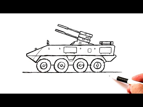 How to draw a Military vehicles | Armored personnel carrier