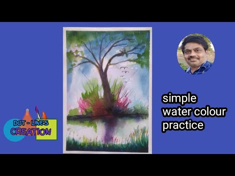 simple Water colour practice work @Dot Lines Creation - YouTube