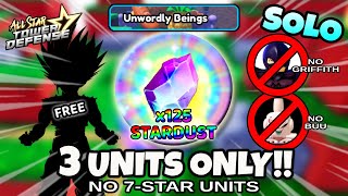 This FREE UNIT Destroyed Unwordly Beings Raid (No 7Stars: 3 Units!) All Star Tower Defense Roblox