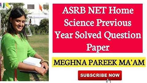 ASRB NET Home/Community Science Previous Year Question Paper | Meghna Pareek  Ma