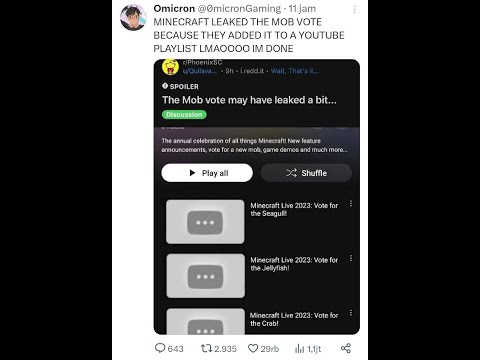 Mob Vote Tahun Ini Bocor Lol
