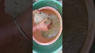 Grainy Yellow Block Sand Texture Crumbling In Water Tub