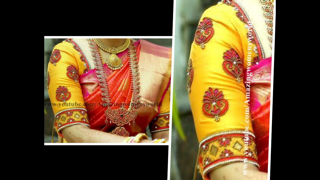 Most Elegant Bridal Blouse design with Normal Stitching Needle - Aari/Maggam Work/ Embroidery