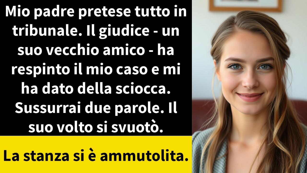 Mio padre pretese tutto in tribunale. Il giudice - un suo vecchio amico - ha respinto il mio caso