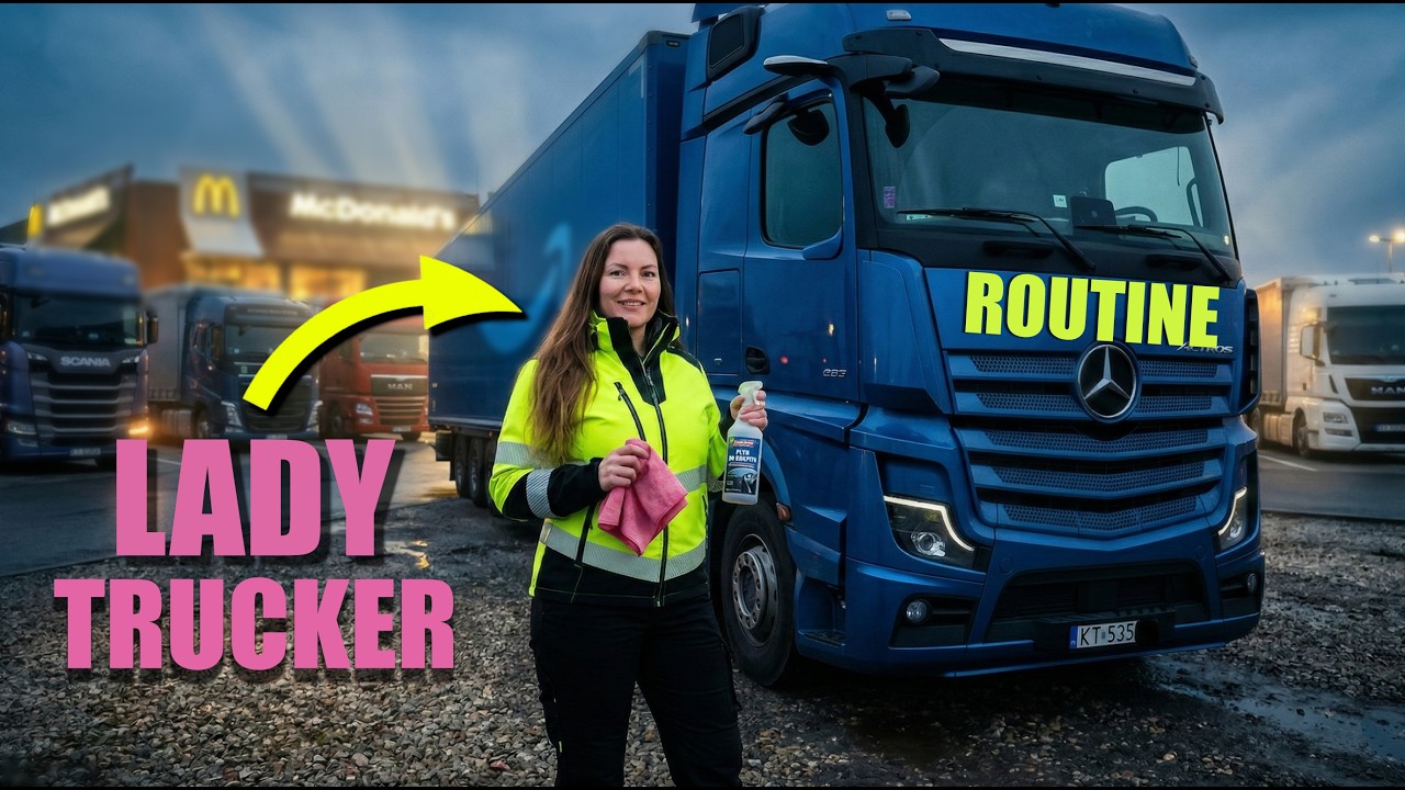 Жизнь в грузовике: я дальнобойщица 💄👧 Уборка кабины и сумасшедшая спешка с прицепом! 🚛💨