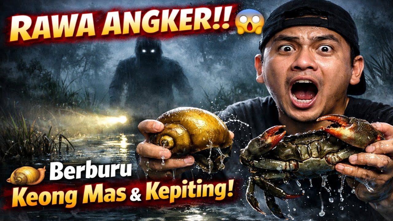 MENYERAMKAN! Berburu keong mas, Kepiting, Siput Warna - Warni, (keong sawah) dirawa angker!  Eps.076