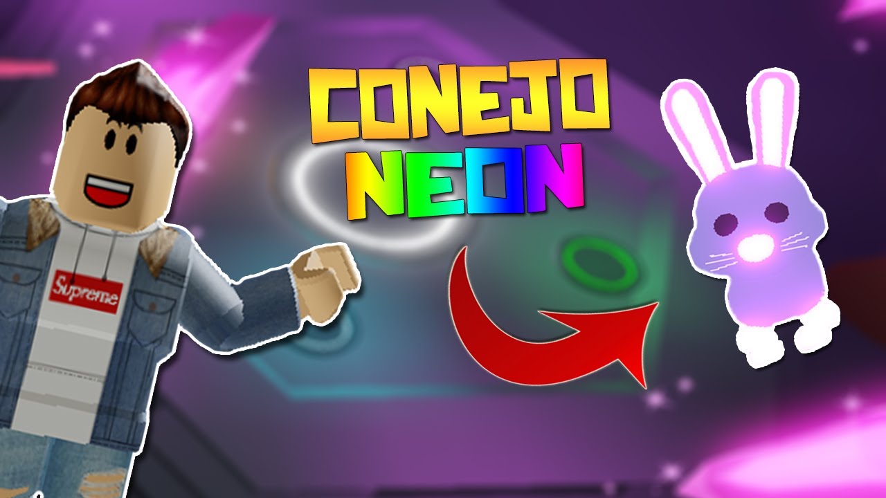 Consigo El Conejo Neon En Adopt Me Youtube - mi conejito de neon super adorable adopt me roblox youtube