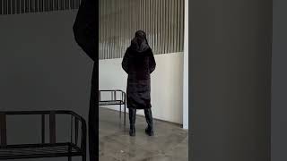 Fur Coat with Hood & Belt black boots legs
