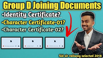 Group d joining Character certificate|Group d joining Identity certificate full details in hindi