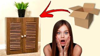 Make Cabinet Using Cardboard at Home| Easy Cardboard Craft | DIY Useful Cardboard Box Craft by Creative Hud 35,379 views 3 years ago 4 minutes, 20 seconds