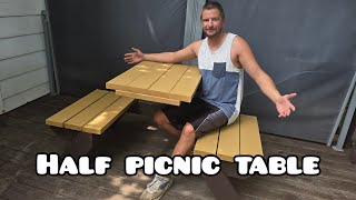 How to build a half picnic table | DIY wooden picnic table